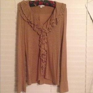 NY&Co blouse, tan with feminine collar